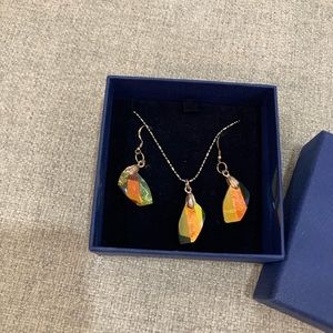 Swarovski necklace and earrings